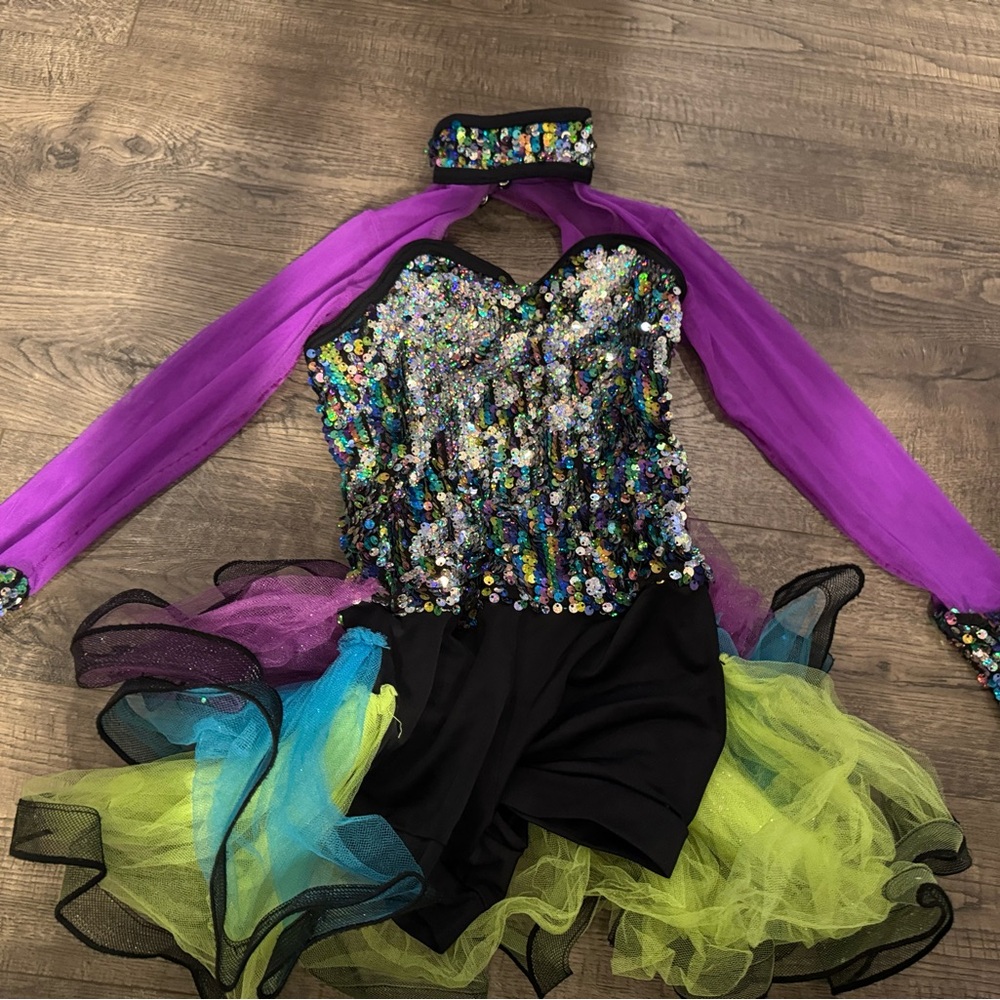 Weissman Sequin Multicolor Kids Dance Costume